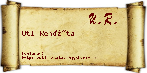 Uti Renáta névjegykártya